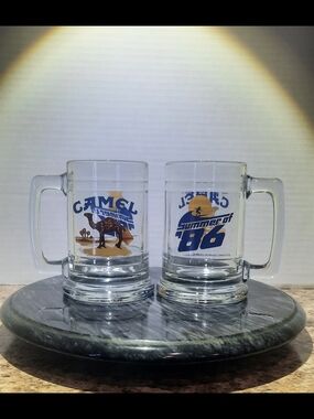 Summer of '86 Clear Glass Beer Mugs - Set of 2